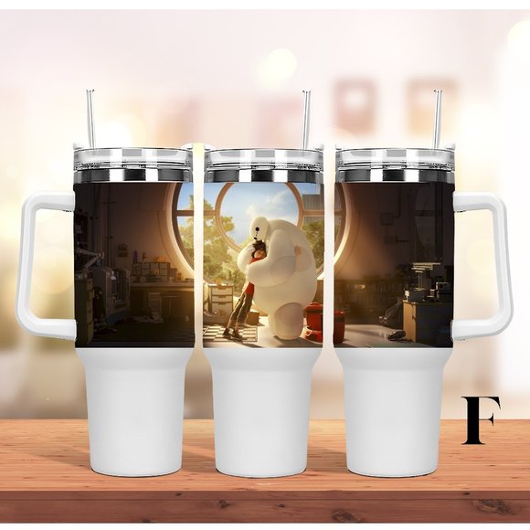 Disney Big Hero 6 Baymax 40 oz Tumbler/Water bottle/Mug with hand carry … - Picture 13 of 15